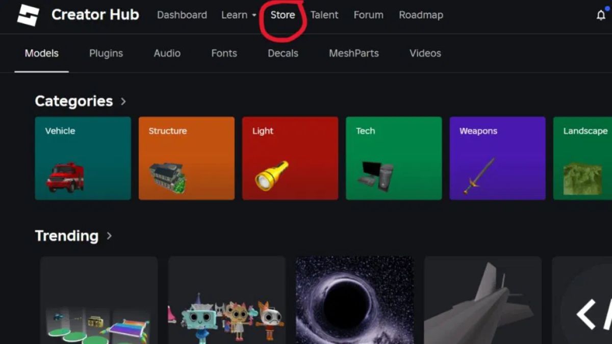 Roblox creator marketplace