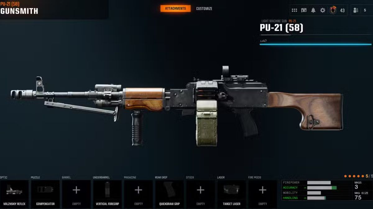 PU-21 LMG Loadout in bo6