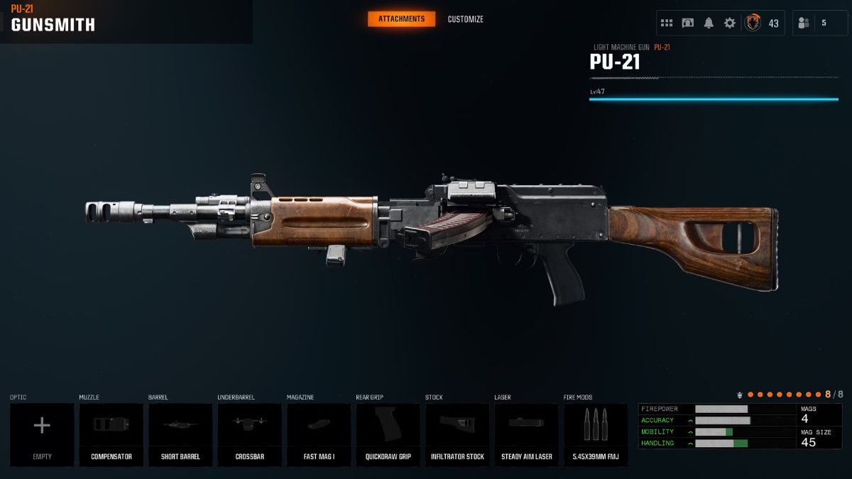 PU-21 LMG Loadout in bo6