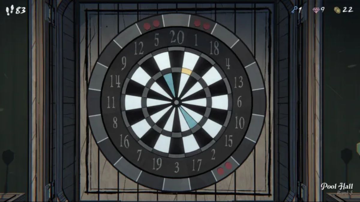 Billiard room dart puzzle in blue Prince