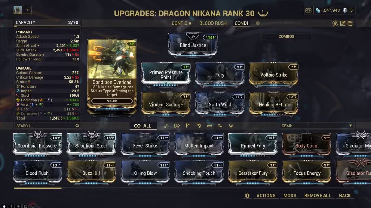 Warframe Condition Overload Mechanic